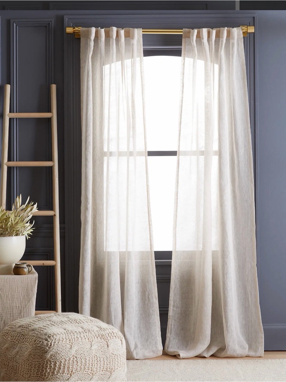 Quince European Linen Sheer curtains 48x108